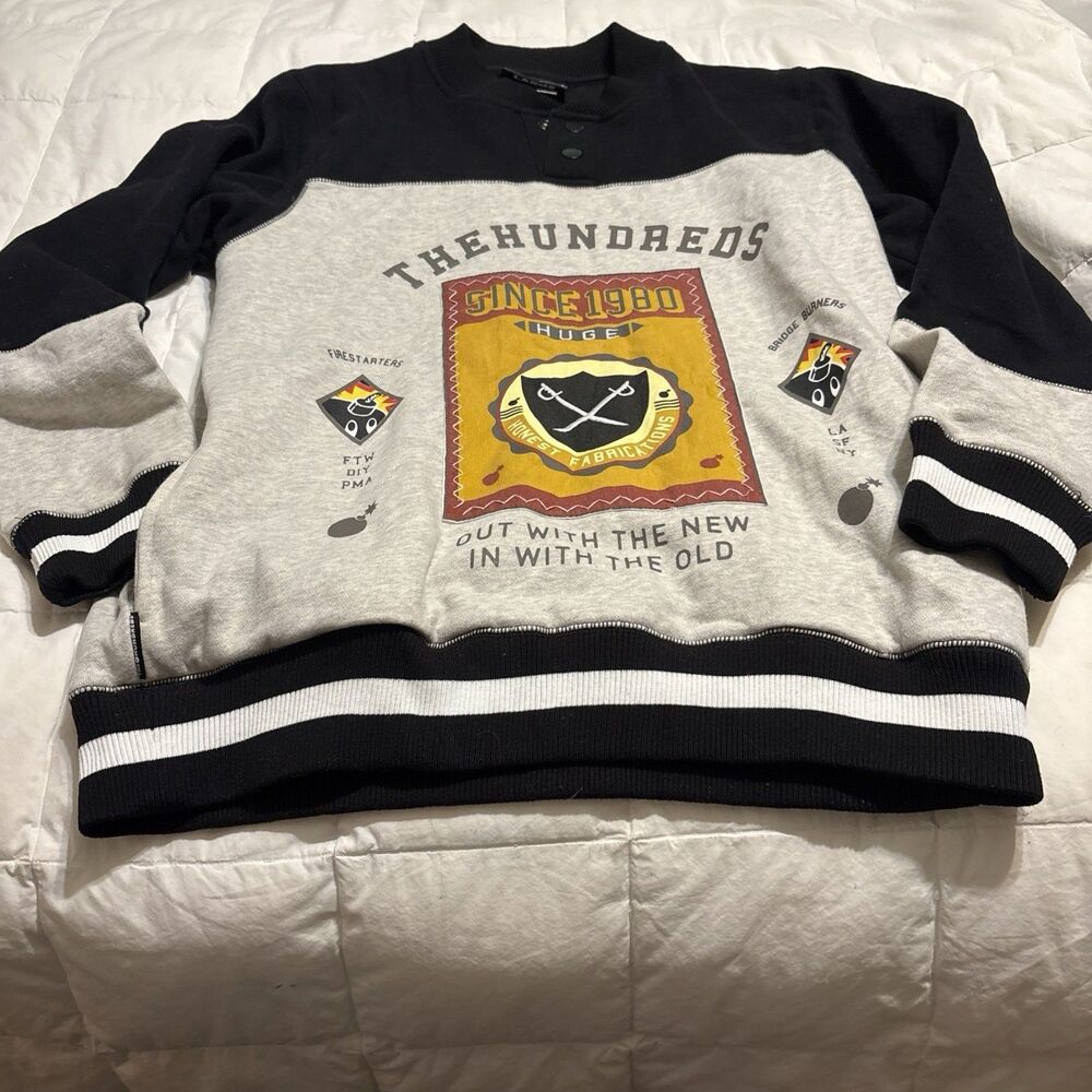 Rare The Hundreds (Out With The Old) Logo Sweatshirt Snap Men’s L